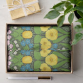 Gele pansies, vogels en vlinders tissuepapier (Geschenk)