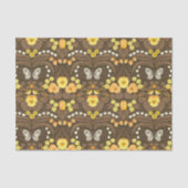 Gele pansies, vogels en vlinders tissuepapier (Voorkant)