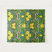 Gele pansies, vogels en vlinders wandkleed (Voorkant (horizontaal))