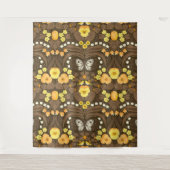 Gele pansies, vogels en vlinders wandkleed (Voorkant)