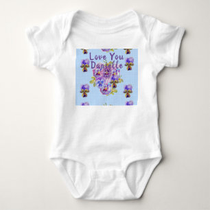 Gele Pansy Love You Babies One-Piece Bodysuit