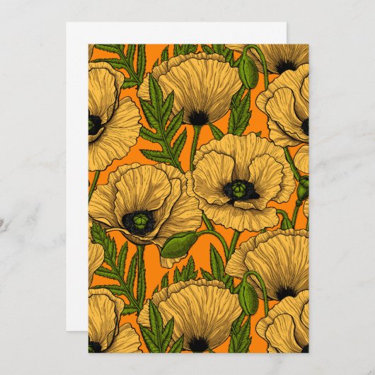 Gele papaver (Voorkant / Achterkant)