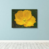 Gele papaver Alaskan Wildflower Floral Canvas Afdruk (Insitu (Houten vloer))