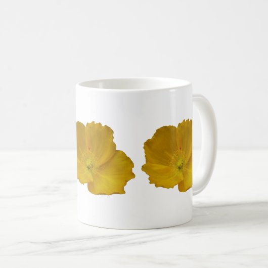 Gele papaver Alaskan Wildflower Floral Koffiemok (Voorkant rechts)