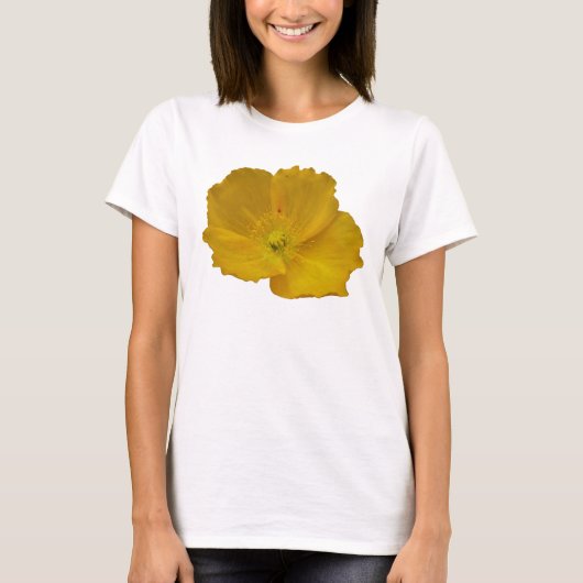 Gele papaver Alaskan Wildflower Floral T-shirt (Voorkant)