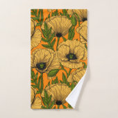 Gele papaver bad handdoek (Handdoek)