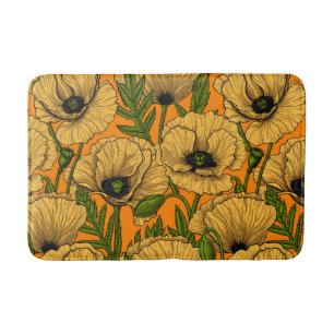 Gele papaver badmat