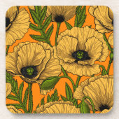 Gele papaver bier onderzetter (Voorkant)