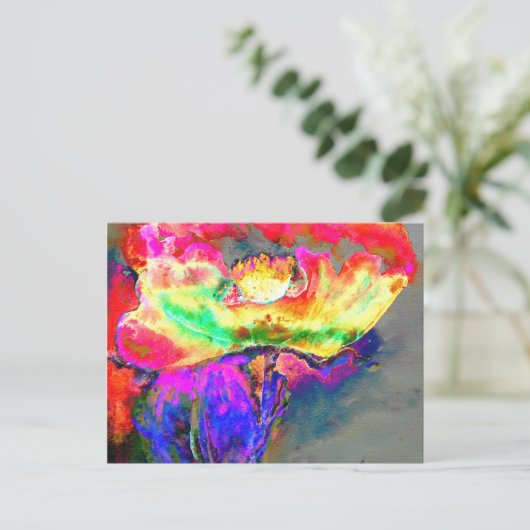 Gele papaver briefkaart (Staand voorkant)