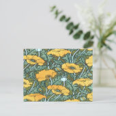 Gele Papaver Briefkaart (Staand voorkant)