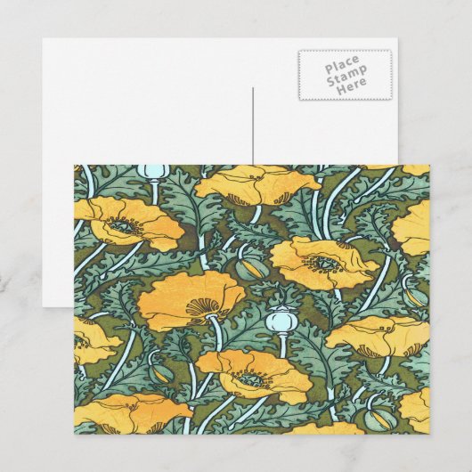 Gele Papaver Briefkaart (Voorkant / Achterkant)