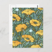 Gele papaver briefkaart (Voorkant / Achterkant)