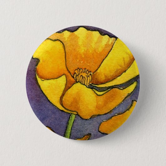 "Gele papaver" Button (Voorkant)