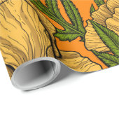 Gele papaver cadeaupapier (Rol Hoek)