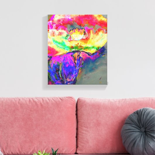 Gele papaver canvas afdruk (Insitu (Woonkamer))