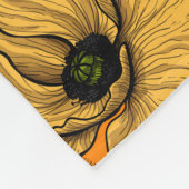 Gele papaver fleece deken (Hoek)