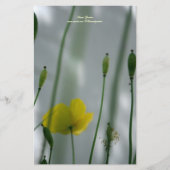 Gele papaver, geel, gepersonaliseerd 3 briefpapier (Voorkant)
