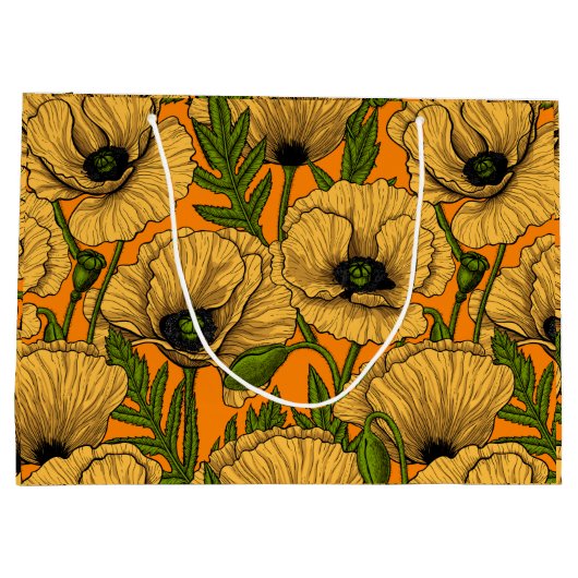 Gele papaver groot cadeauzakje (Achterkant)