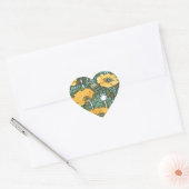 Gele papaver hart sticker (Envelop)