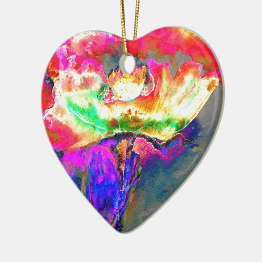 Gele papaver keramisch ornament (Links)