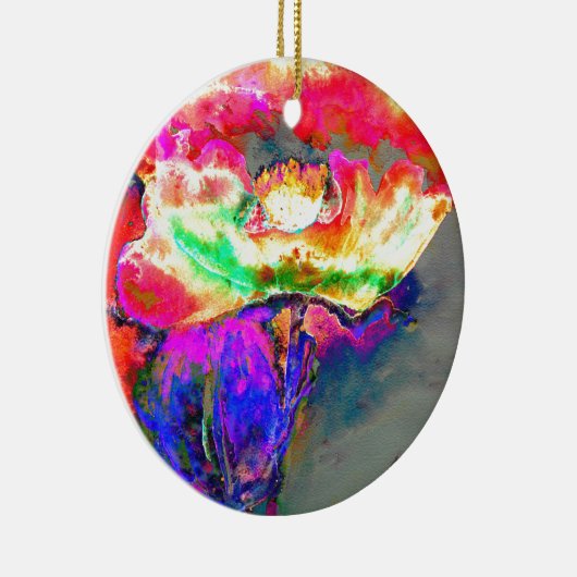 Gele papaver keramisch ornament (Rechts)