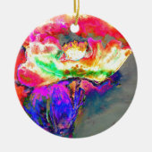 Gele papaver keramisch ornament (Voorkant)