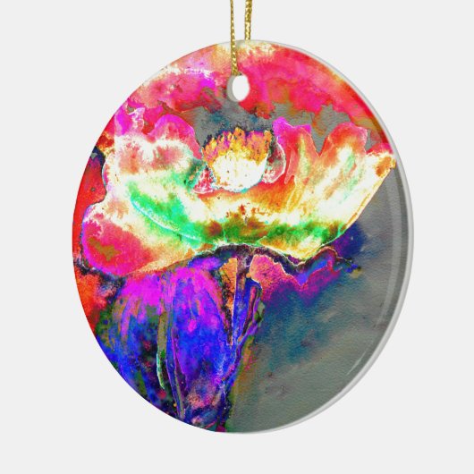 Gele papaver keramisch ornament (Links)