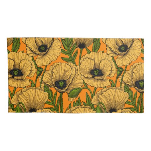 Gele papaver kussensloop (Achterkant-Rechts)