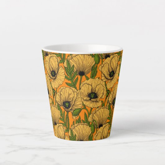 Gele papaver latte mok (Voorkant)