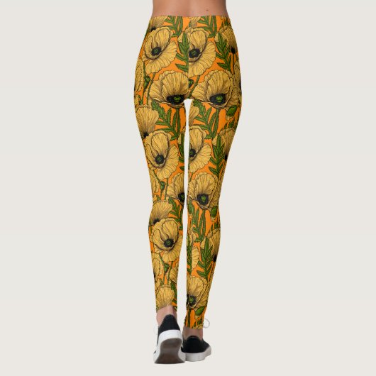 Gele papaver leggings (Achterkant)