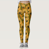 Gele papaver leggings (Voorkant)