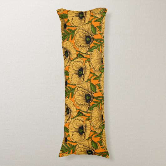 Gele papaver lichaamskussen (Voorkant Verticaal)