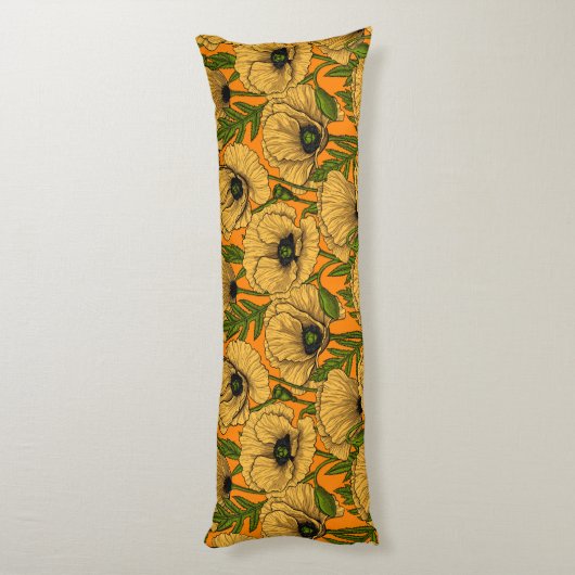 Gele papaver lichaamskussen (Achterkant (Verticaal))