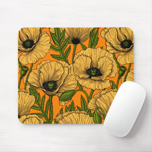 Gele papaver muismat (Met muis)