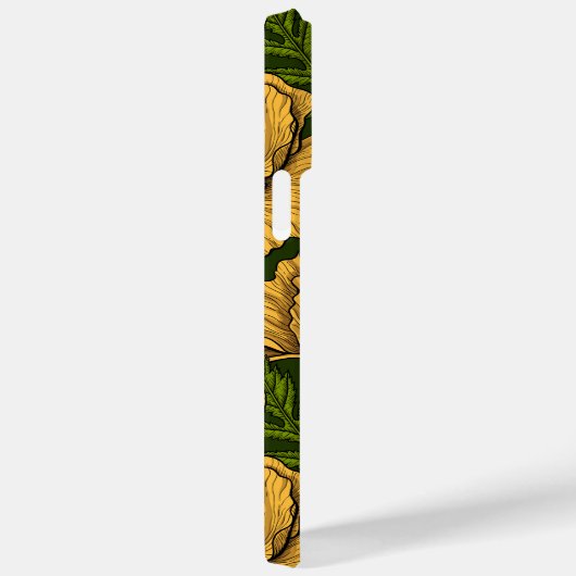 Gele papaver op donkergroen Case-Mate iPhone case (Achterkant / Rechts)