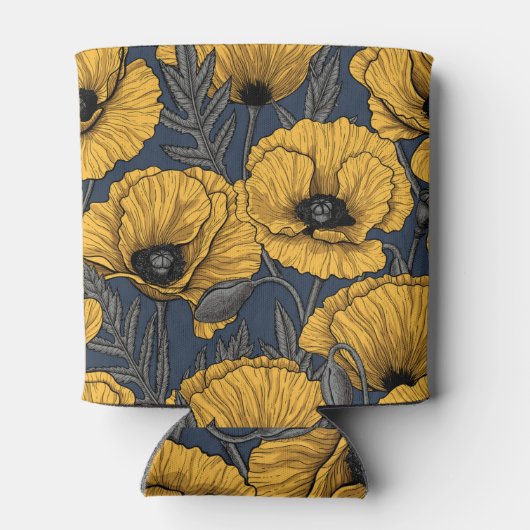 Gele papaver op zee blikjeskoeler (Achterkant)