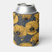 Gele papaver op zee blikjeskoeler (Blikje Achterkant)