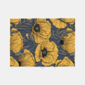 Gele papaver op zee fleece deken (Voorkant (Horizontaal))