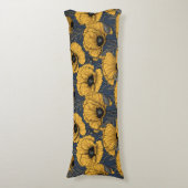 Gele papaver op zee lichaamskussen (Voorkant Verticaal)