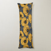 Gele papaver op zee lichaamskussen (Achterkant (Verticaal))