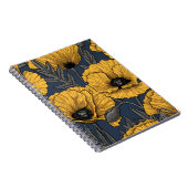 Gele papaver op zee notitieboek (Rechterzijde)