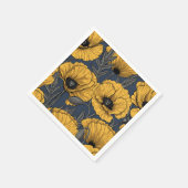 Gele papaver op zee servet (Hoek)