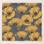 Gele papaver op zee sjaal<br><div class="desc">Vectorpatroon gemaakt van met de hand getrokken papavers.</div>