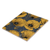 Gele papaver op zee tegeltje (Zijkant)