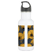 Gele papaver op zee waterfles  (Achterkant)