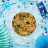 Gele papaver papieren bordje (Feest)