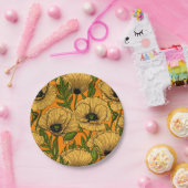 Gele papaver papieren bordje (Feest)