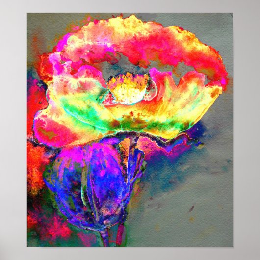 Gele papaver poster (Voorkant)