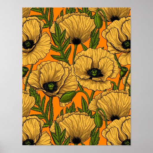 Gele papaver poster (Voorkant)