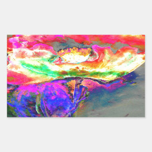 Gele papaver rechthoekige sticker